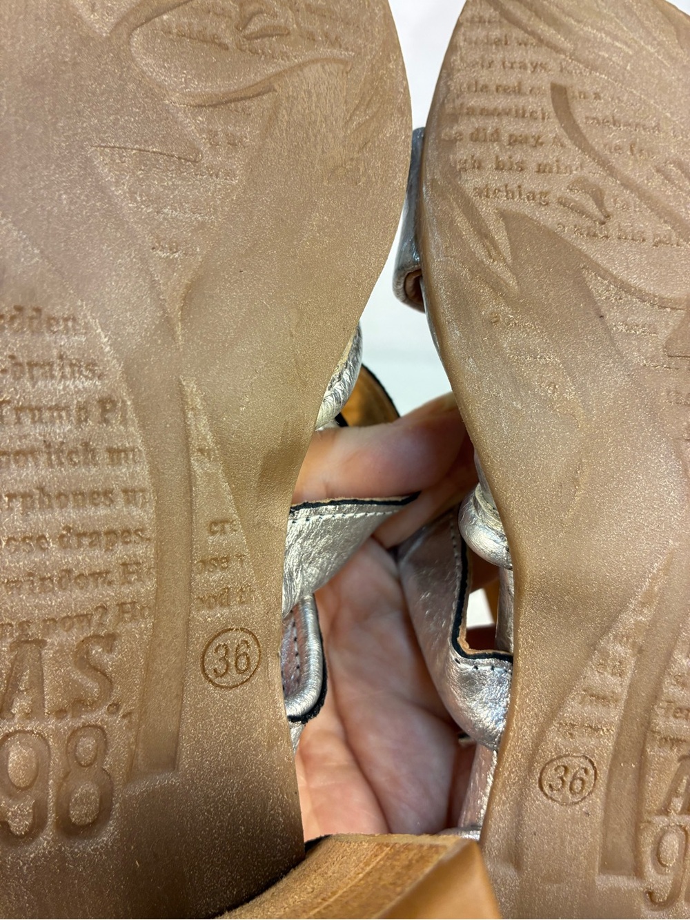 A.S.98 Mack Wrap Sandal in Silver Metallic 6 - Picture 7 of 8
